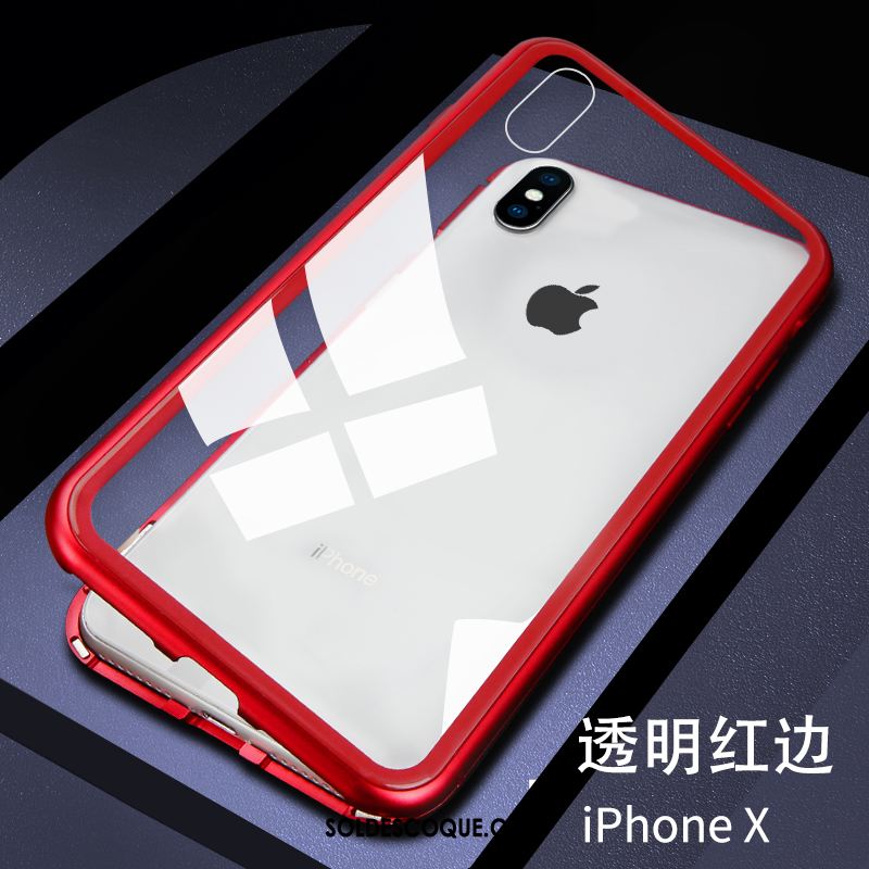 Coque iPhone X Noir Téléphone Portable Étui Transparent Luxe Pas Cher