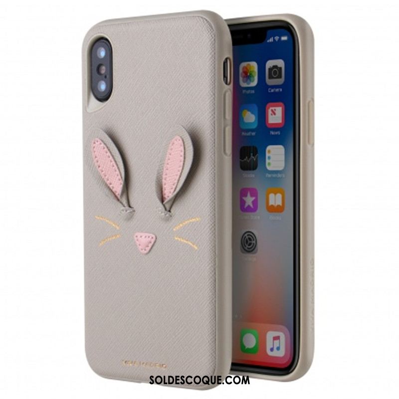 Coque iPhone X Nouveau Lapin Cuir Incassable Téléphone Portable Soldes