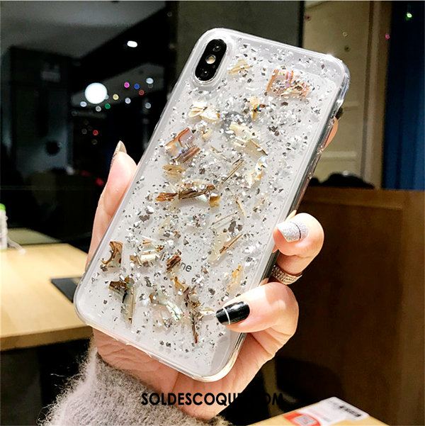 Coque iPhone X Nouveau Transparent Silicone Or Tout Compris Soldes