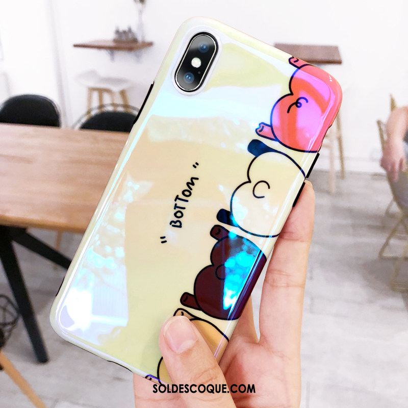 Coque iPhone X Ornements Suspendus Bleu Cou Suspendu Étui Téléphone Portable Pas Cher