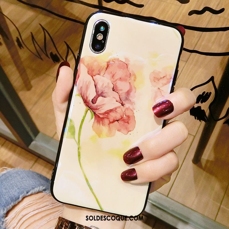 Coque iPhone X Peinture Incassable Fleurs Ornements Suspendus Tout Compris Soldes