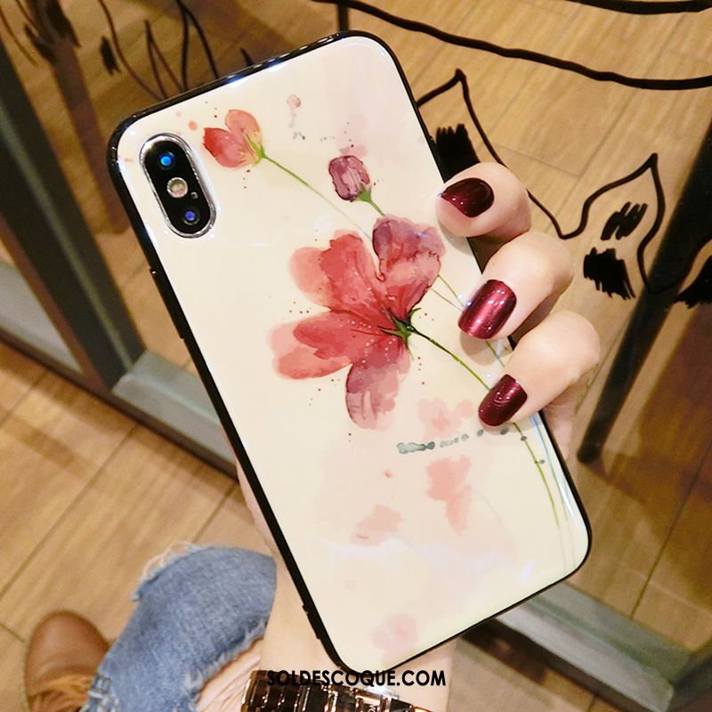 Coque iPhone X Peinture Incassable Fleurs Ornements Suspendus Tout Compris Soldes