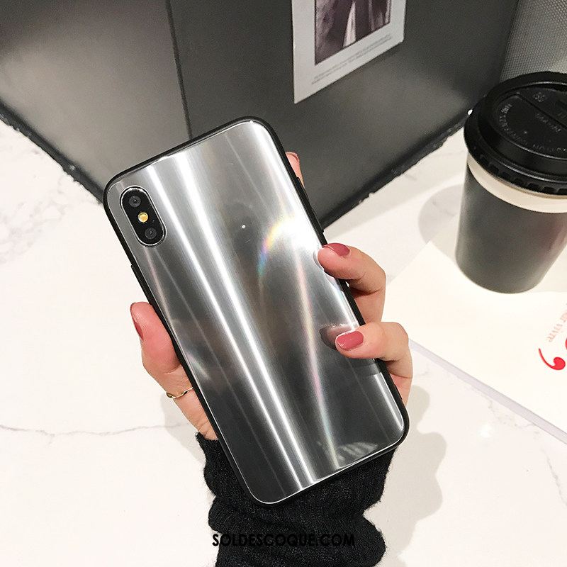 Coque iPhone X Personnalité Protection Bleu Étui Verre En Ligne