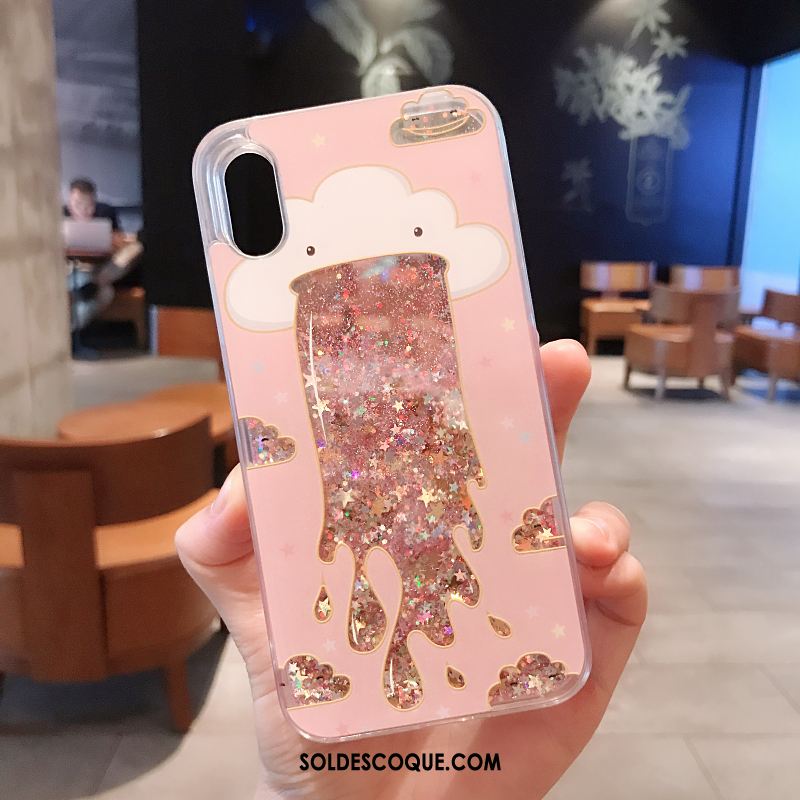 Coque iPhone X Rose Créatif Fluide Doux Charmant Silicone En Ligne