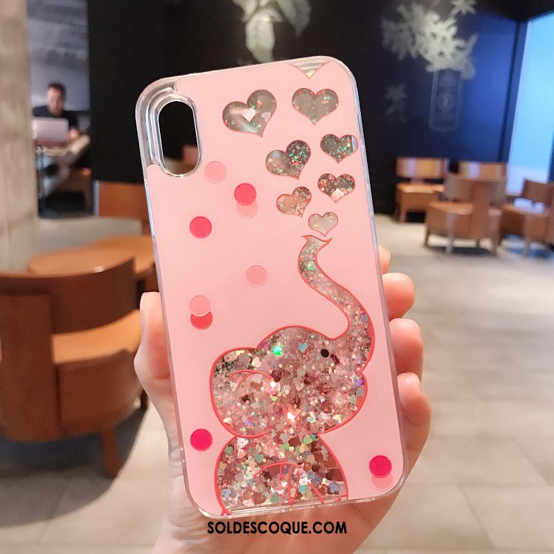 Coque iPhone X Rose Créatif Fluide Doux Charmant Silicone En Ligne