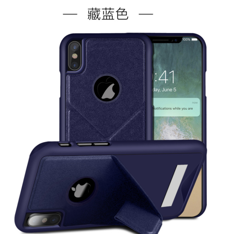 Coque iPhone X Résistant Aux Rayures Business Plier Magnétisme Très Mince En Ligne