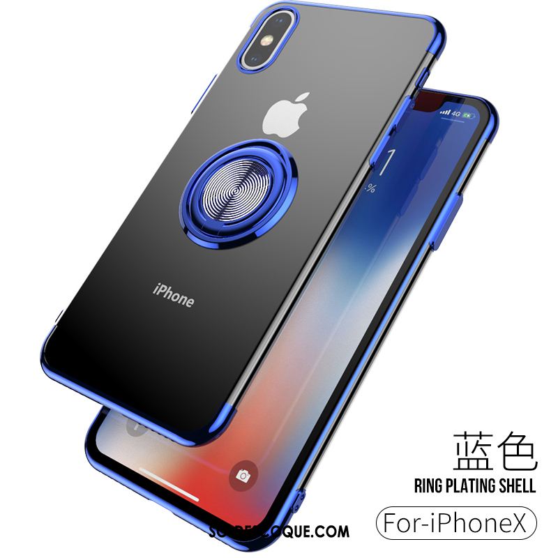 Coque iPhone X Silicone Anneau Nouveau À Bord Tendance Pas Cher