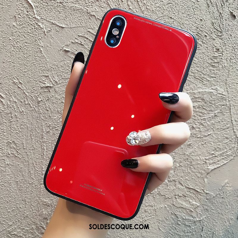 Coque iPhone X Silicone Rose Incassable Marque De Tendance Verre Trempé Soldes