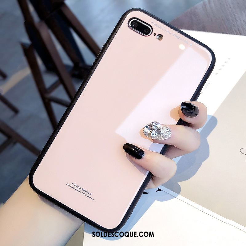 Coque iPhone X Silicone Rose Incassable Marque De Tendance Verre Trempé Soldes