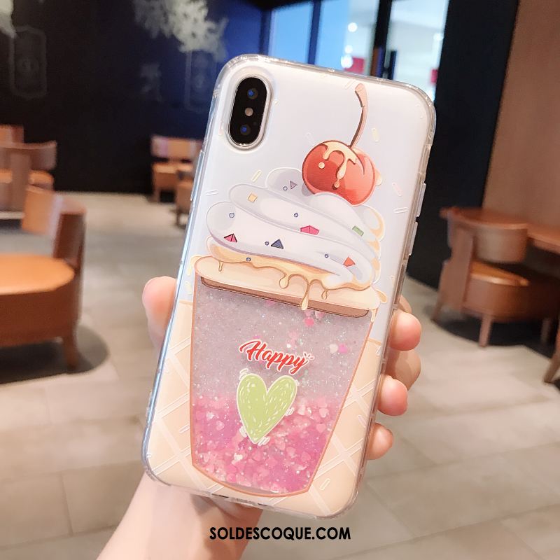 Coque iPhone X Tout Compris Créatif Bleu Incassable Quicksand En Vente