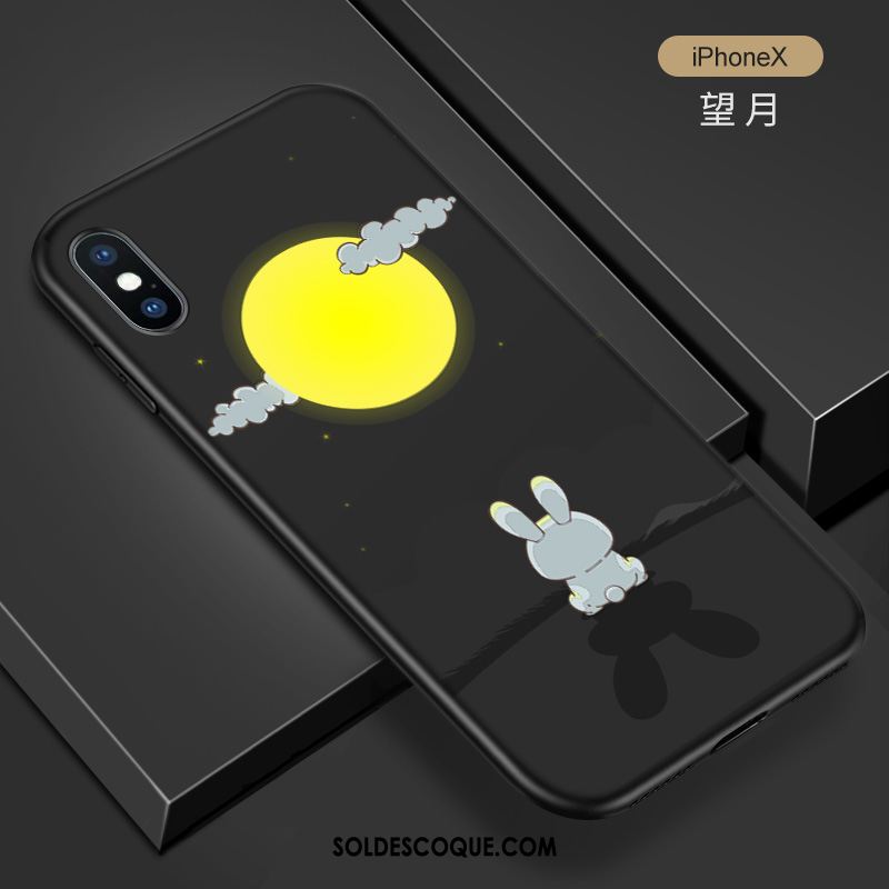 Coque iPhone X Tout Compris Noir Créatif Incassable Fluide Doux En Ligne