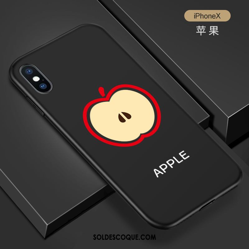 Coque iPhone X Tout Compris Noir Créatif Incassable Fluide Doux En Ligne