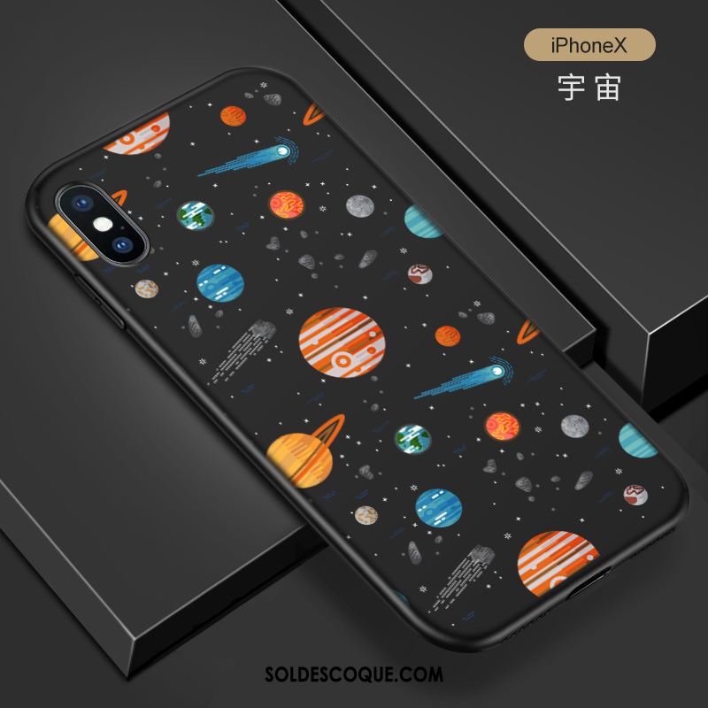 Coque iPhone X Tout Compris Noir Créatif Incassable Fluide Doux En Ligne