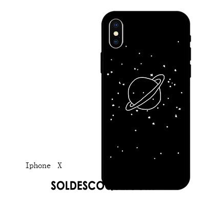 Coque iPhone X Téléphone Portable Amoureux Ornements Suspendus Noir Silicone Pas Cher