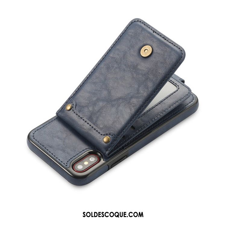 Coque iPhone X Téléphone Portable Sac Carte Étui En Cuir Incassable Portefeuille Pas Cher