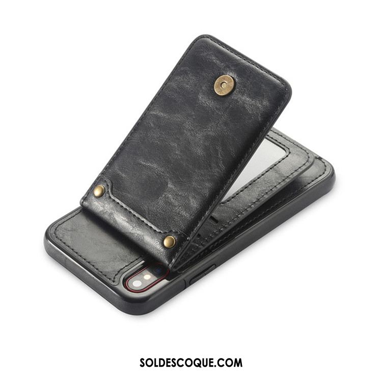 Coque iPhone X Téléphone Portable Sac Carte Étui En Cuir Incassable Portefeuille Pas Cher