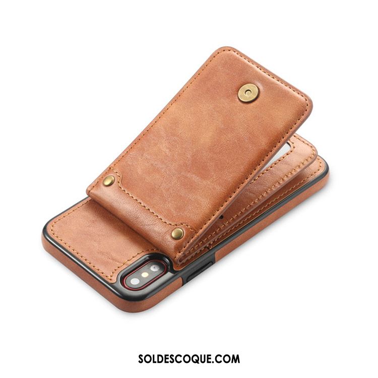 Coque iPhone X Téléphone Portable Sac Carte Étui En Cuir Incassable Portefeuille Pas Cher