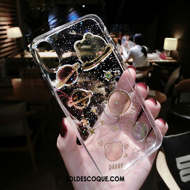 Coque iPhone X Téléphone Portable Silicone Rose Marque De Tendance Ciel Étoilé Soldes