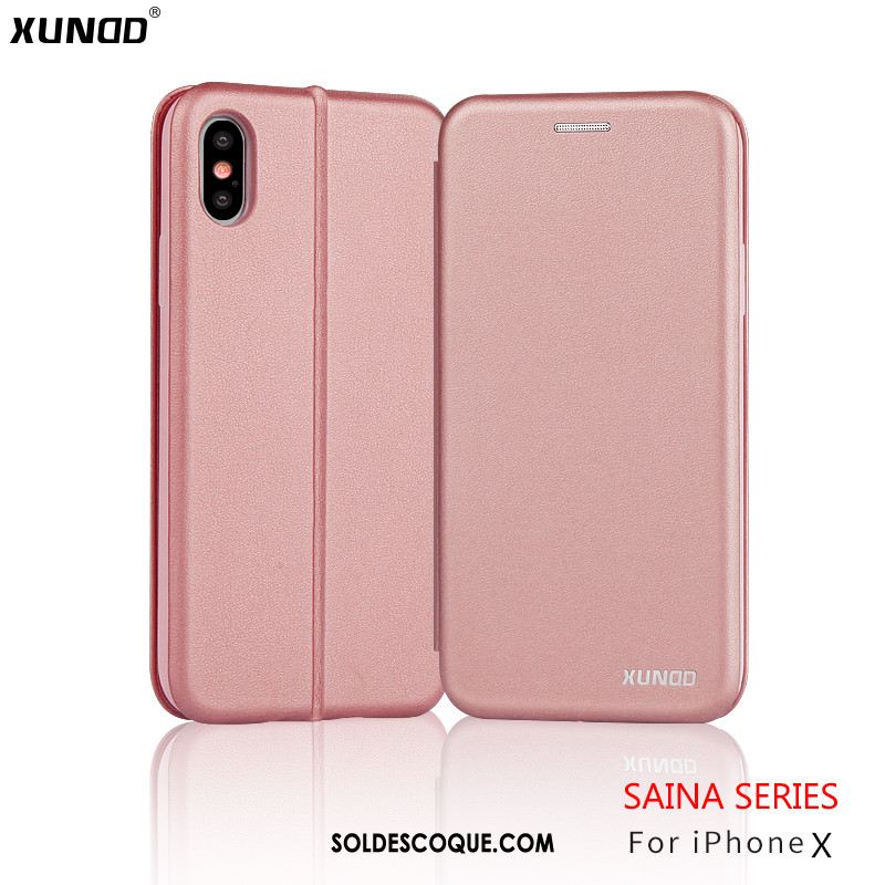 Coque iPhone X Étui En Cuir Incassable Téléphone Portable Cuir Véritable Tout Compris Soldes