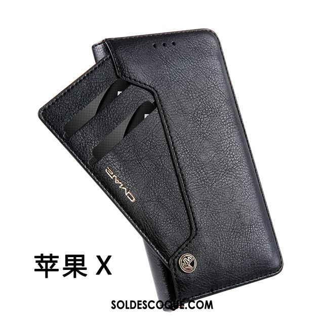 Coque iPhone X Étui En Cuir Téléphone Portable Portefeuille Carte Qualité Pas Cher