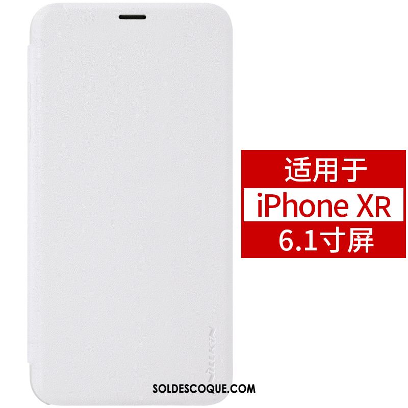 Coque iPhone Xr Blanc Étui En Cuir Téléphone Portable Protection Incassable En Ligne