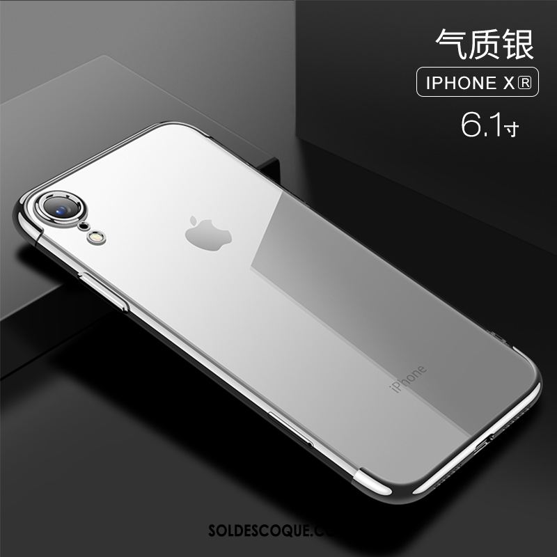 Coque iPhone Xr Bleu Silicone Incassable Nouveau Transparent Pas Cher