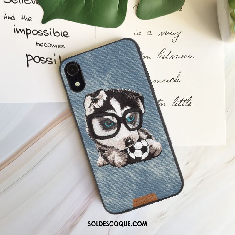 Coque iPhone Xr Chiens Gris Téléphone Portable Dessin Animé Amoureux Pas Cher