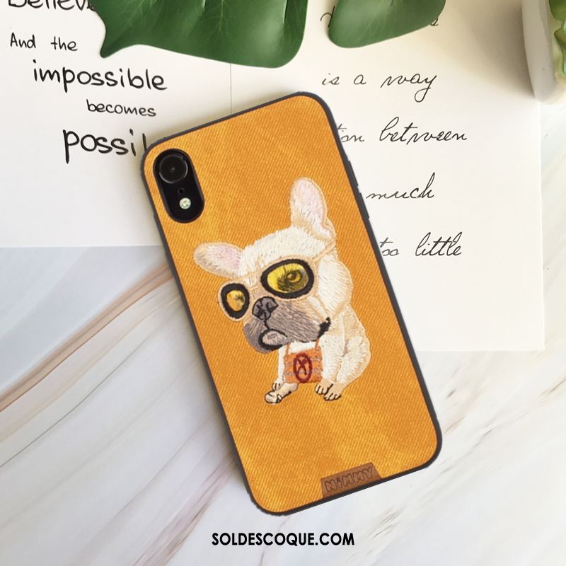 Coque iPhone Xr Chiens Gris Téléphone Portable Dessin Animé Amoureux Pas Cher