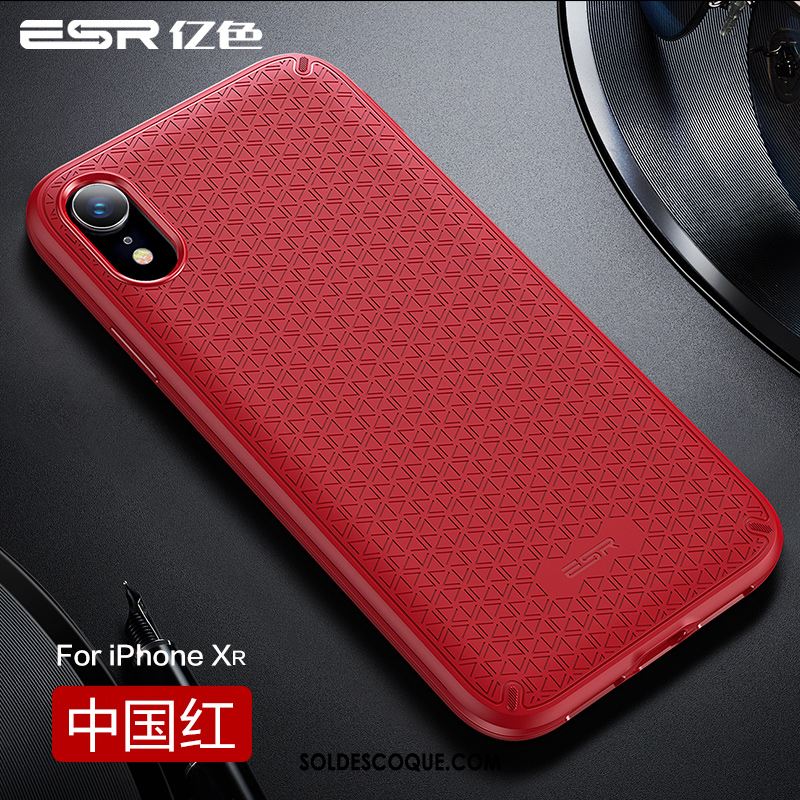 Coque iPhone Xr Créatif Délavé En Daim Personnalité Net Rouge Étui Soldes