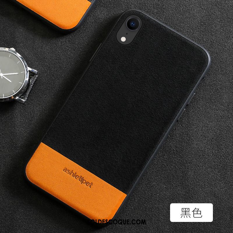 Coque iPhone Xr Cuir Véritable Créatif Marque De Tendance Incassable Protection En Vente