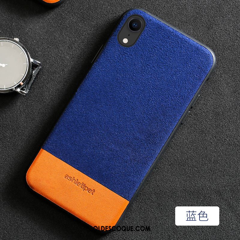 Coque iPhone Xr Cuir Véritable Créatif Marque De Tendance Incassable Protection En Vente