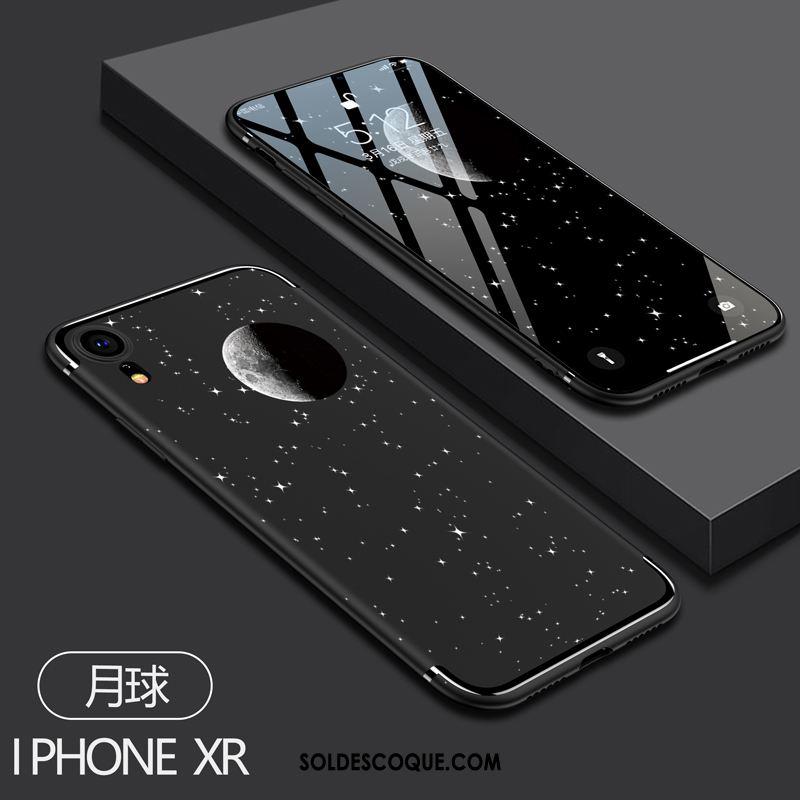 Coque iPhone Xr Incassable Amoureux Fluide Doux Dessin Animé Noir En Ligne