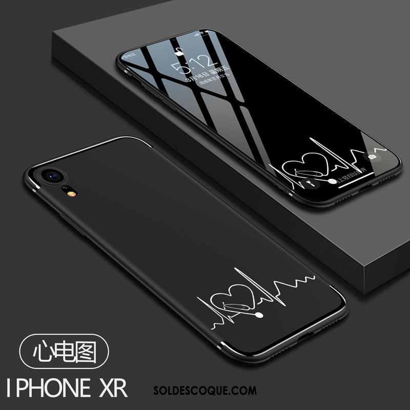 Coque iPhone Xr Incassable Amoureux Fluide Doux Dessin Animé Noir En Ligne