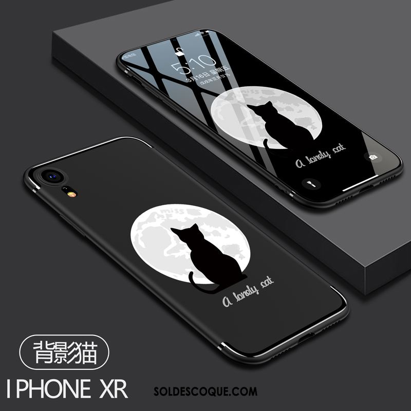 Coque iPhone Xr Incassable Amoureux Fluide Doux Dessin Animé Noir En Ligne