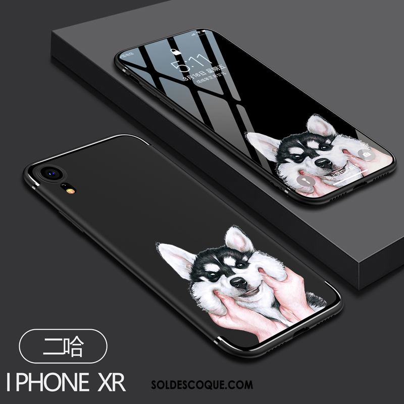 Coque iPhone Xr Incassable Amoureux Fluide Doux Dessin Animé Noir En Ligne