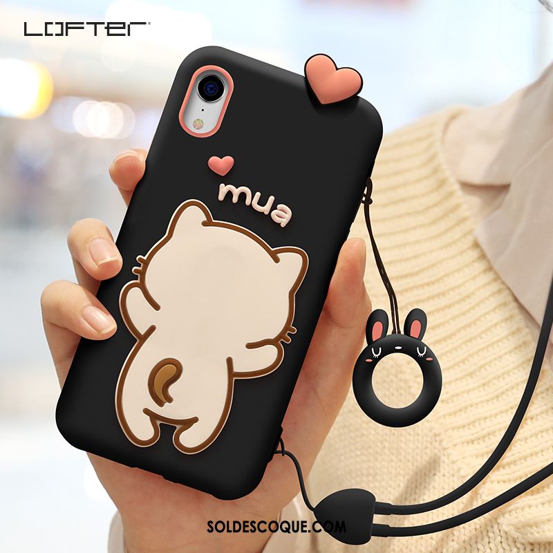 Coque iPhone Xr Incassable Dessin Animé Tout Compris Noir Ornements Suspendus En Vente