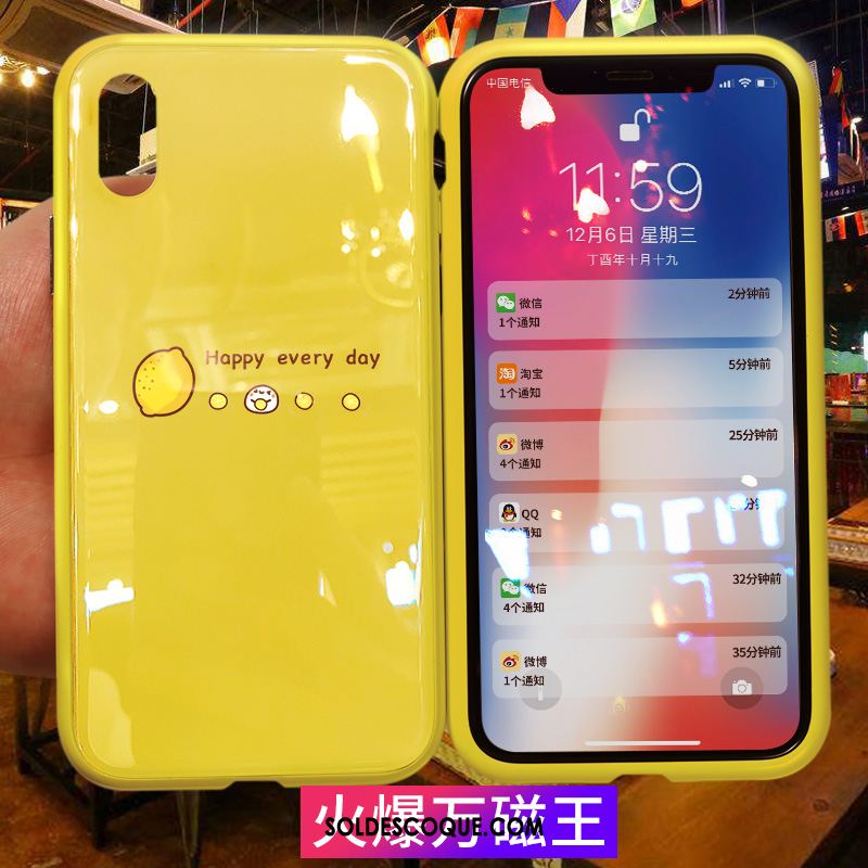 Coque iPhone Xr Net Rouge Incassable Tout Compris Magnétisme Charmant Housse Soldes