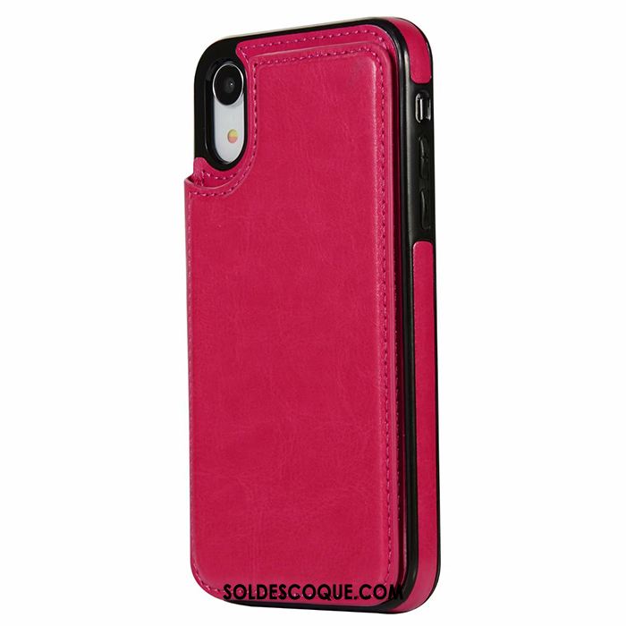 Coque iPhone Xr Portefeuille Sac Carte Étui Téléphone Portable Protection Pas Cher