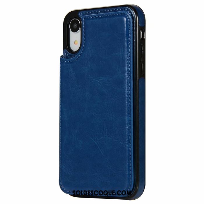 Coque iPhone Xr Portefeuille Sac Carte Étui Téléphone Portable Protection Pas Cher