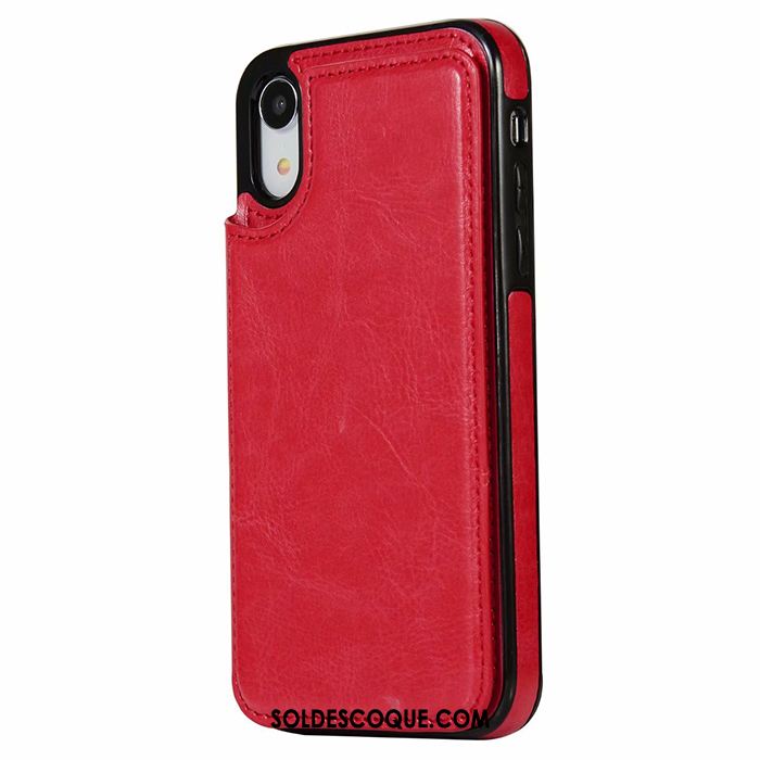 Coque iPhone Xr Portefeuille Sac Carte Étui Téléphone Portable Protection Pas Cher