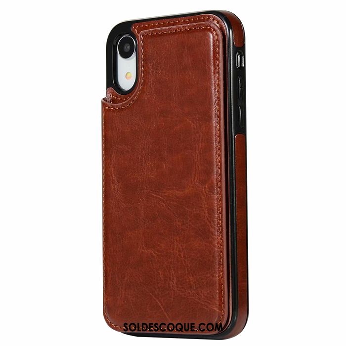 Coque iPhone Xr Portefeuille Sac Carte Étui Téléphone Portable Protection Pas Cher