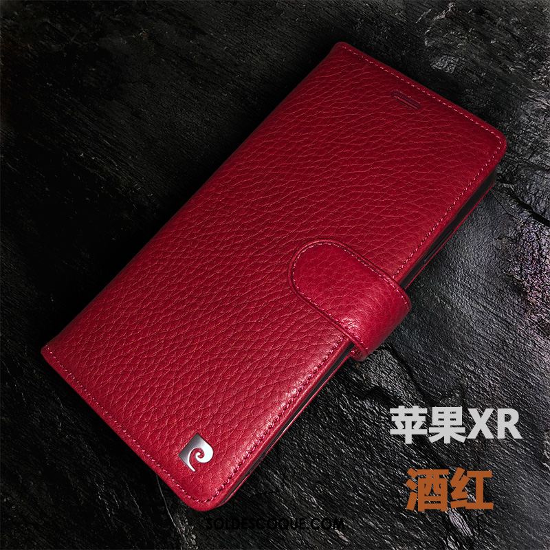 Coque iPhone Xr Protection Incassable Cuir Véritable Étui En Cuir Tout Compris Housse Soldes