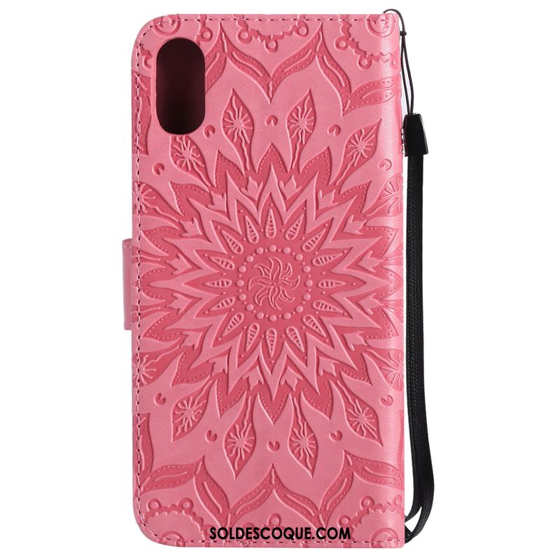 Coque iPhone Xr Rose Étui En Cuir Fleur Soleil Téléphone Portable En Ligne