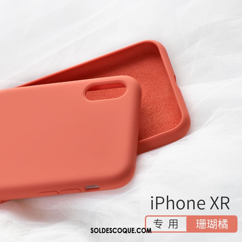 Coque iPhone Xr Étui Silicone Téléphone Portable Fluide Doux Net Rouge Pas Cher