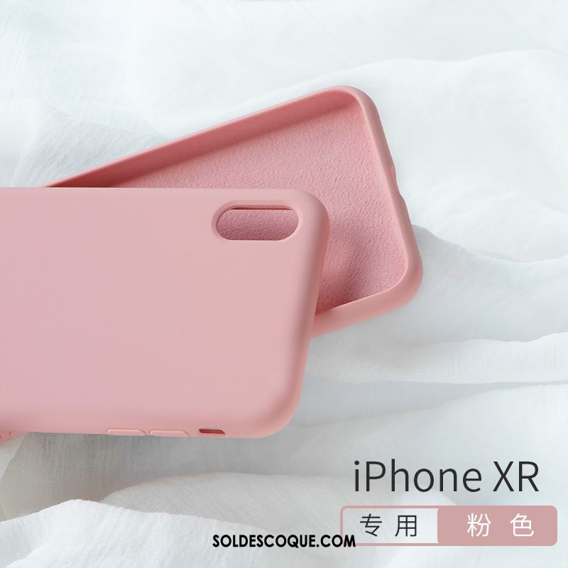 Coque iPhone Xr Étui Silicone Téléphone Portable Fluide Doux Net Rouge Pas Cher