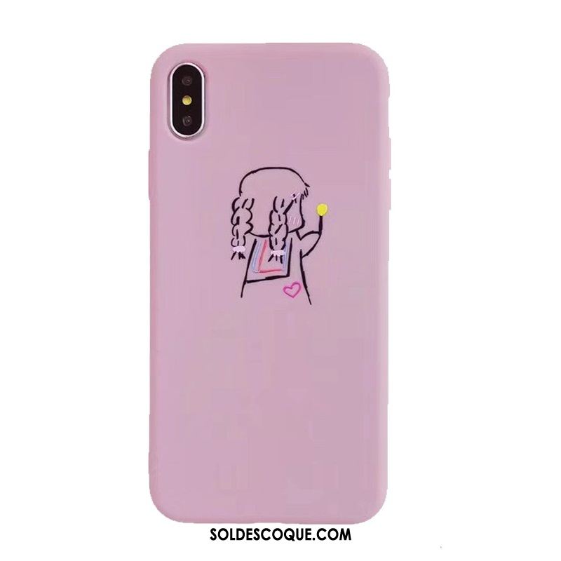 Coque iPhone Xs Amoureux Net Rouge Bleu Téléphone Portable Marque De Tendance Housse En Vente