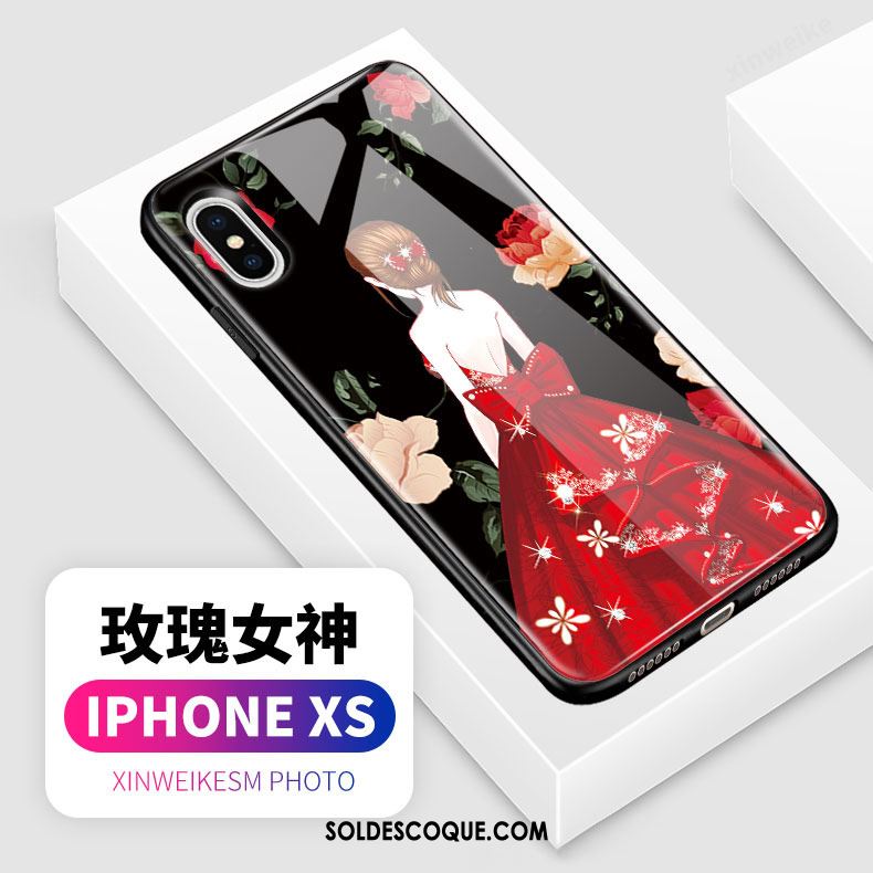 Coque iPhone Xs Amoureux Protection Créatif Tempérer Difficile Housse En Vente