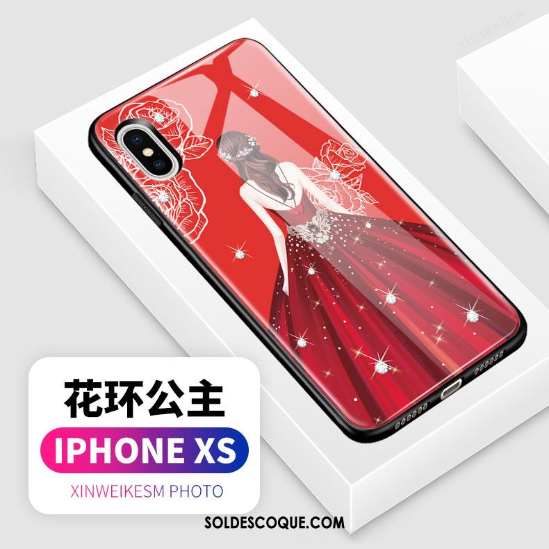 Coque iPhone Xs Amoureux Protection Créatif Tempérer Difficile Housse En Vente