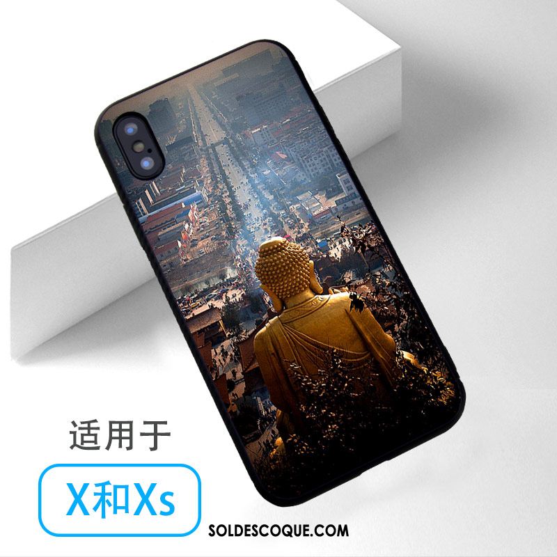 Coque iPhone Xs Bleu Téléphone Portable Bouddha Pas Cher