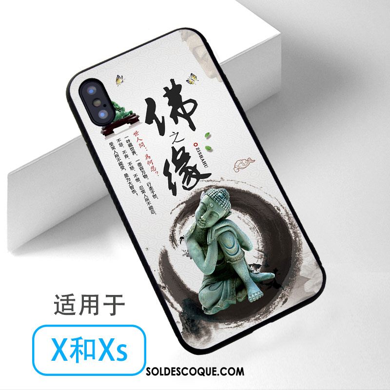 Coque iPhone Xs Bleu Téléphone Portable Bouddha Pas Cher